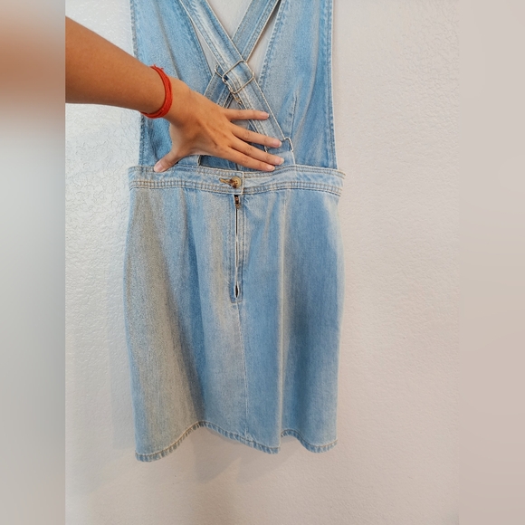 Urban Outfitters BDG Plunging V-neck Pinafore Overalls Denim Dress - Picture 6 of 10